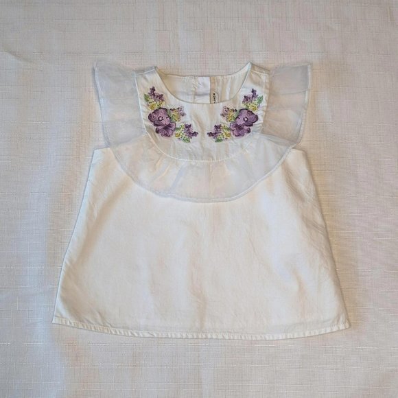 Janie and Jack Other - Janie & Jack Embroidered‎ Floral Sleeveless Blouse